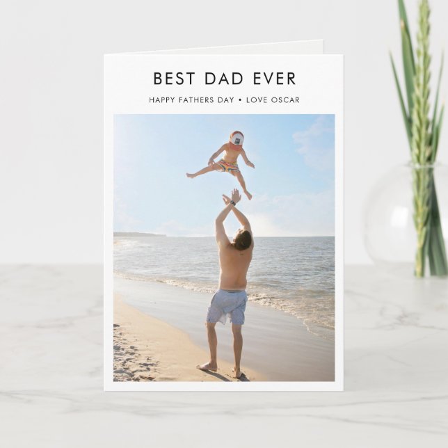 Best Dad Ever | Modern Father's Day Photo Card (Front)