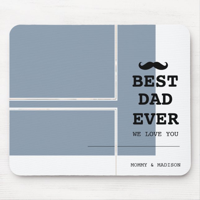 Best Dad Ever Modern Father's Day Photo Mouse Pad (Front)