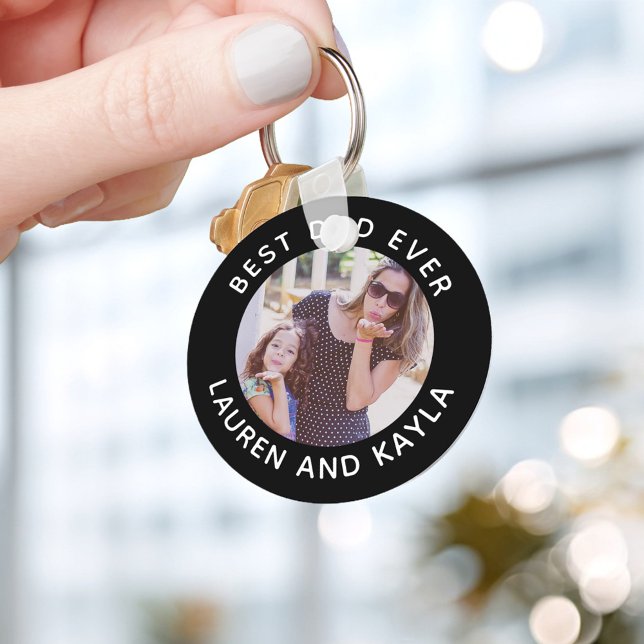 Best Dad Ever | Modern Minimal Photo Father Cool Keychain (Creator Uploaded)