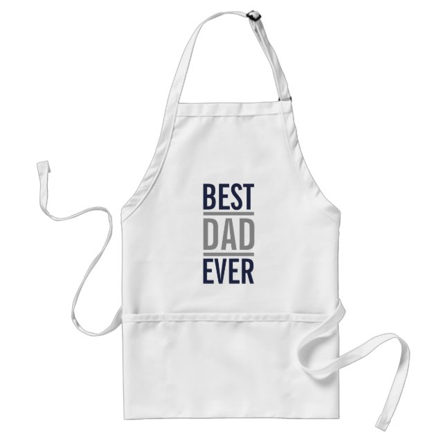 Best Dad Ever | Modern Navy Blue Adult Apron (Front)