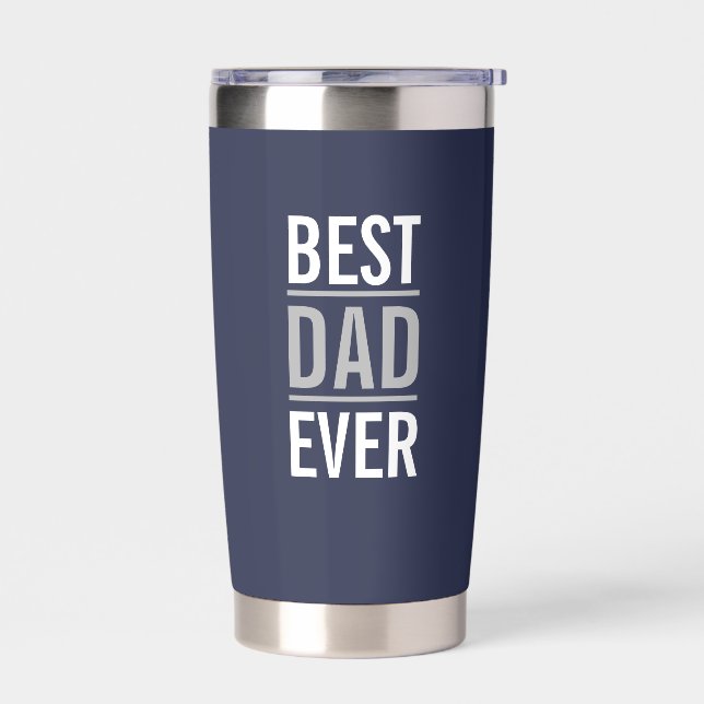 Best Dad Ever | Modern Navy Blue Insulated Tumbler (Left)