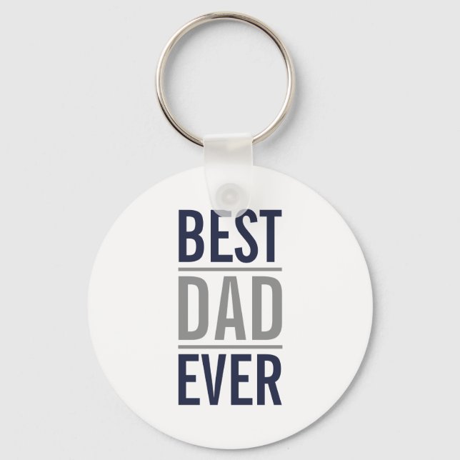 Best Dad Ever | Modern Navy Blue Keychain (Front)