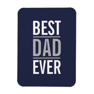 Best Dad Ever   Modern Navy Blue Magnet