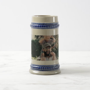 Best Dad Ever Modern Photo Collage Beer Stein