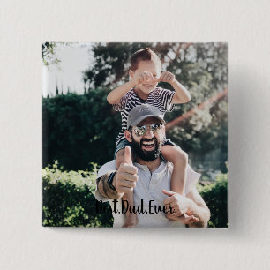 Best Dad Ever Modern Photo Collage Button