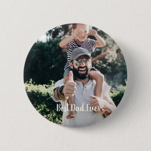 Best Dad Ever Modern Photo Collage Button