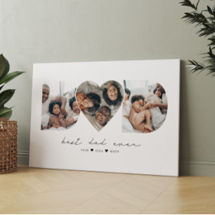 Best Dad Ever Modern Photo Collage Gift For Father Canvas Print