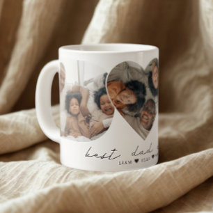 Best Dad Ever Modern Photo Collage Gift For Father Giant Coffee Mug
