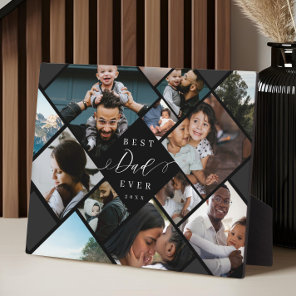 Best Dad Ever Modern Photo Collage Gift Keepsake Plaque