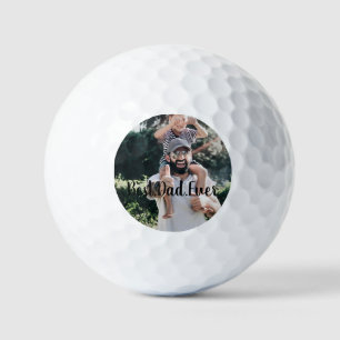 Best Dad Ever Modern Photo Collage Golf Balls