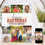 Best Dad Ever Modern Photo Collage Happy Birthday Card<br><div class="desc">Personalized Birthday card which you can customize for anyone! The photo template is ready for you to add 8 of your favorite photos and personalize the text inside and out. The sample wording on the front reads "happy birthday to the best dad ever" and you could customize this to best...</div>