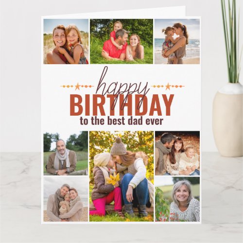 Best Dad Ever Modern Photo Collage Happy Birthday
