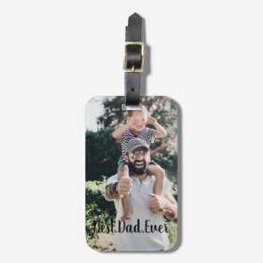 Best Dad Ever Modern Photo Collage Luggage Tag