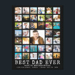 BEST DAD EVER Modern Photo Collage Name Canvas Print<br><div class="desc">The BEST DAD EVER is a work of art. Remind him often how special he is and create a photo memory keepsake for any decor. Personalize with his name and your message (or change any of the text to fit your needs). Easily upload 39 of your favorite photo memories of...</div>
