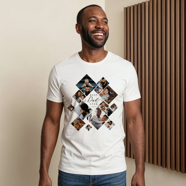 Best Dad Ever Modern Photo Collage Personalized Tri-Blend Shirt (Best Dad Ever Modern Photo Collage Personalized Tri-Blend Shirt)