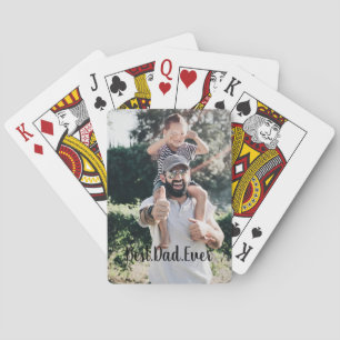 Best Dad Ever Modern Photo Collage Poker Cards