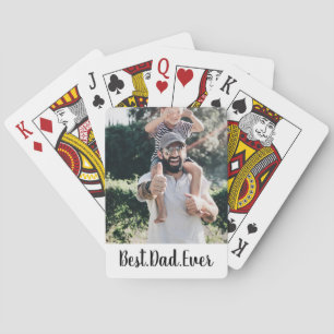 Best Dad Ever Modern Photo Collage Poker Cards
