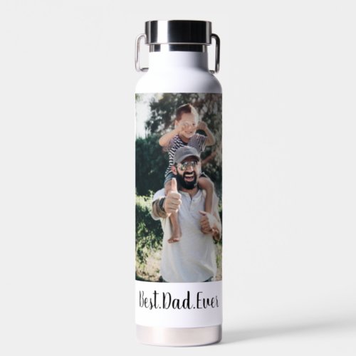 Best Dad Ever Modern Photo Collage Water Bottle