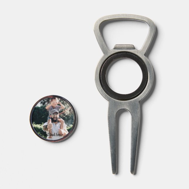 Best Dad Ever Modern Photo  Divot Tool (Front (Open))