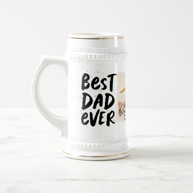 Best dad ever modern photo Father's Day Beer Stein (Left)