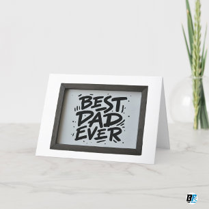 Best Dad Ever Modern Photo Father's Day Thank You Card