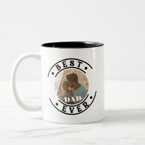 Best Dad Ever Modern Photo Fathers Day Two_Tone Coffee Mug