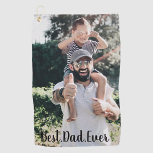 Best Dad Ever Modern Photo Golf Towel