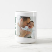 Best dad ever modern photo green Father's Day Coffee Mug (Center)