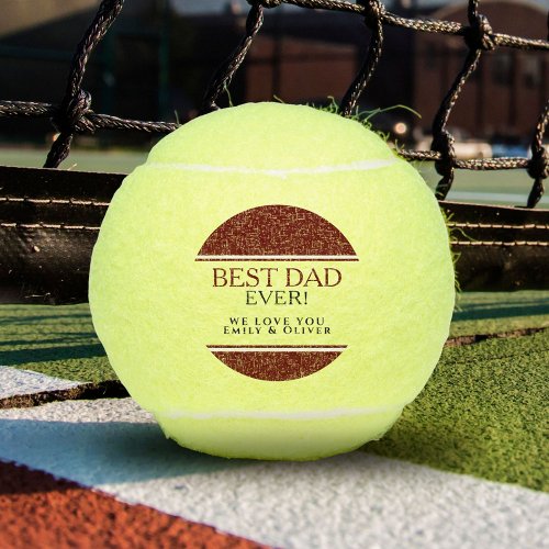 Best Dad Ever Modern Red Black Fathers Day Tennis Balls