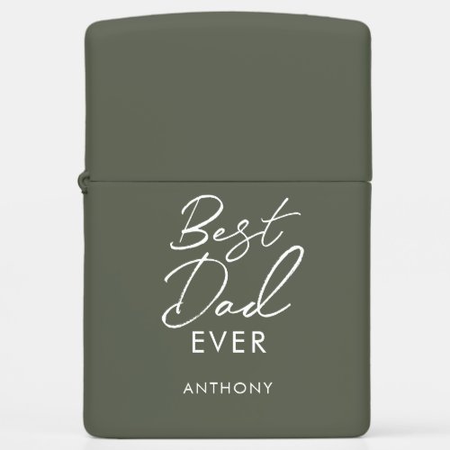 Best Dad Ever Modern Script Personalized  Zippo Lighter