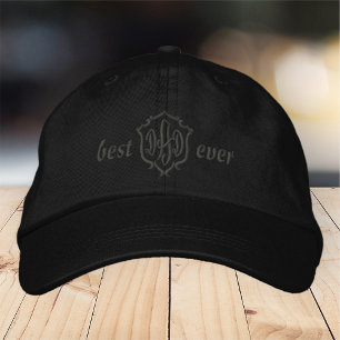 Best Dad Ever Modern Simple Monogram Embroidered Baseball Cap