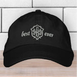 Best Dad Ever Modern Simple Monogram Embroidered Baseball Cap<br><div class="desc">Best Dad Ever simple typography.</div>