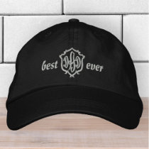 Best Dad Ever Modern Simple Monogram Embroidered Baseball Cap
