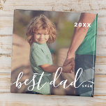 Best Dad Ever Modern Simple Playful Script Photo Magnet<br><div class="desc">Design is composed of modern and playful script typography. Add family photo.</div>