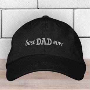 Best Dad Ever Modern Simple Typography Embroidered Baseball Cap