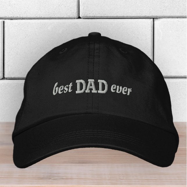 Best Dad Ever Modern Simple Typography Embroidered Baseball Cap (Creator Uploaded)