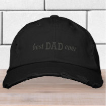 Best Dad Ever Modern Simple Typography Embroidered Baseball Cap