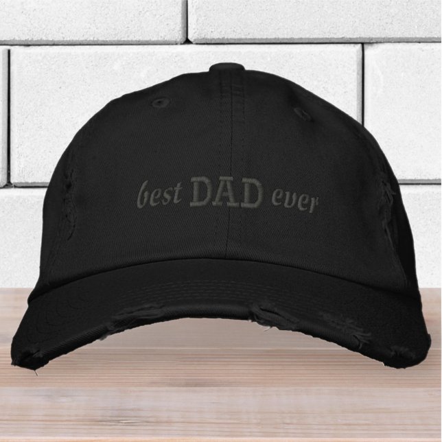 Best Dad Ever Modern Simple Typography Embroidered Baseball Cap (Creator Uploaded)