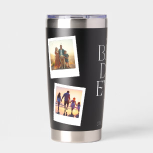 Best Dad Ever Modern Snapshot Style 4 Photos  Insulated Tumbler