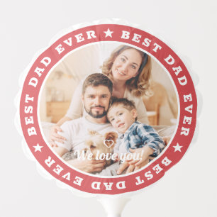 Best Dad Ever Modern Star Custom Photo Balloon