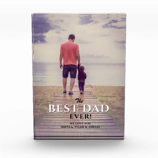 Best Dad Ever Modern Typography Full Photo Block (Front)