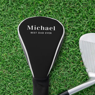 Best Dad Ever Monogram Black Golf Head Cover