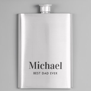 Best Dad Ever Monogram Flask