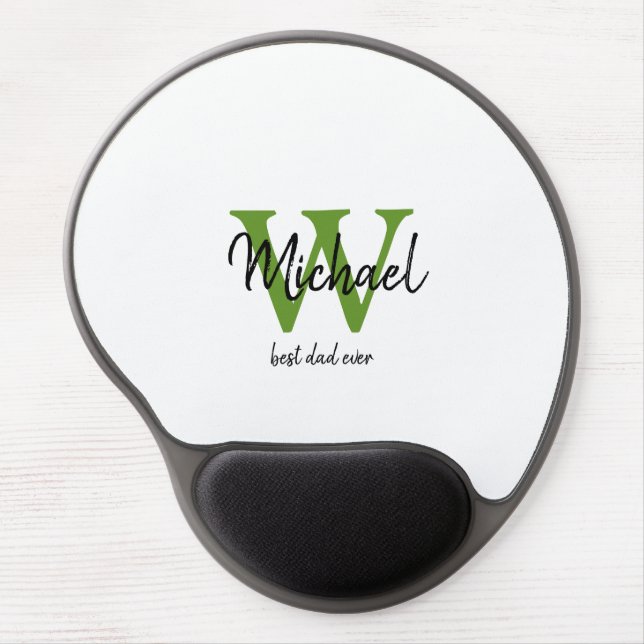 Best Dad Ever Monogram  Gel Mouse Pad (Front)