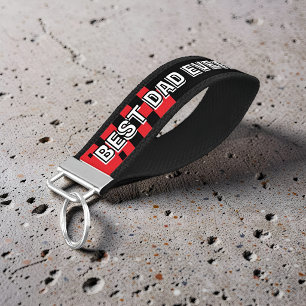 Best Dad Ever Motorsport Racing Driver Race Stripe Wrist Keychain