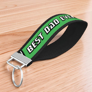 Best Dad Ever Motorsport Racing Driver Race Stripe Wrist Keychain