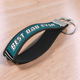 Best Dad Ever Motorsport Racing Driver Race Stripe Wrist Keychain