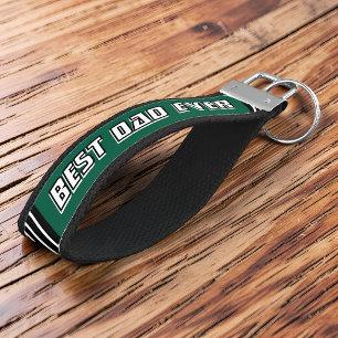 Best Dad Ever Motorsport Racing Driver Race Stripe Wrist Keychain