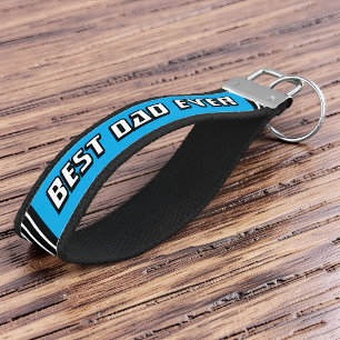 Best Dad Ever Motorsport Racing Driver Race Stripe Wrist Keychain