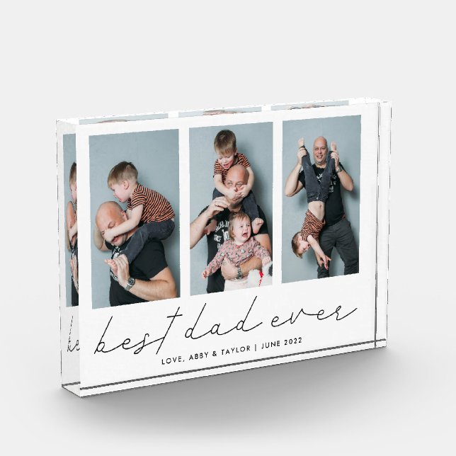 Best Dad Ever | Multi Photo Father's Day Keepsake Acrylic Award (Left)